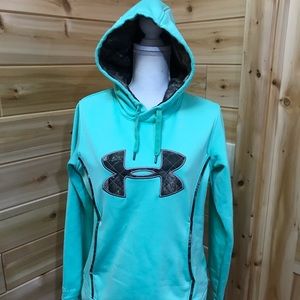 Under Armour hoodie teal/camo logo size small